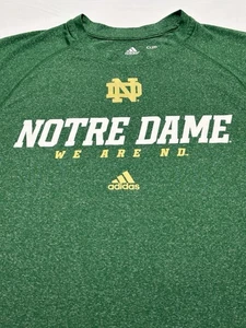 Notre Dame Fighting Irish Adidas Shirt Mens Small Green NCAA Climalite We Are ND - Picture 1 of 6