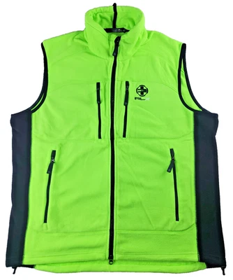 Chaleco polar de rendimiento con cremallera completa RLX Ralph Lauren para hombre - verde neón, talla XL Foto 1 de 4