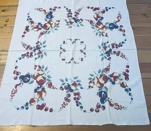Vintage Red, White & Blue Fruits & More 1950’sclassic Tablecloth! Chic!  - Picture 1 of 11