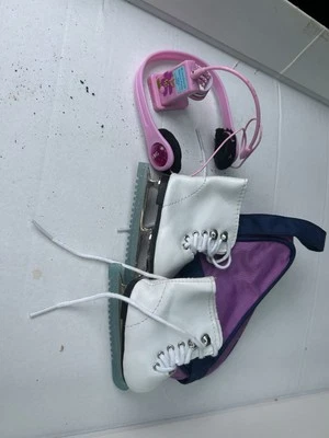 American Girl Mia Retired Ice Skates with bag and music player  - Image 1 of 3