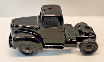 Vintage 1950s Tootsie Toy 4" Jet Black Mack Semi Rig Restored - Image 1 of 4