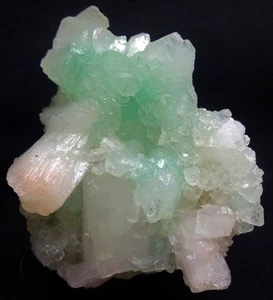 GREEN RED APOPHYLLITE CRYSTALS W/ STILBITE BOWS MINERALS SPECIMENS - Picture 1 of 6