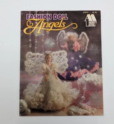 Vintage FASHION DOLL ANGELS DRESSES 6 DESIGNS ANNIE'S ATTIC CROCHET PATTERN BOOK - Image 1 of 3