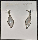 Kendra Scott Gold Color Drop Earrings White Diamond Shaped