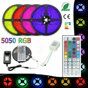 LED Strip Light RGB 5050 SMD 2835 Flexible Lamp RGB Stripe 5M 10M 15M Full kit - Picture 1 of 32