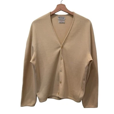 Cárdigan de lana virgen M beige raro vintage años 50 Disney Hotel St. Tropez para hombre * Foto 1 de 4