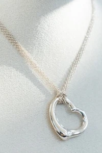 Tiffany & Co Elsa Peretti Sterling Large Open Heart on Mesh Chain - Bild 1 von 9