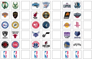54 NBA Team Stickers - Matte or Glossy Options - 0.75" Square - Free Shipping - Picture 1 of 42