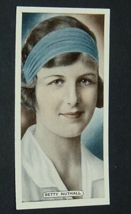 1935 ARDATH CIGARETTES CARD TENNIS CELEBRITIES #41 BETTY NUTHALL UK US OPEN