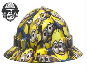 Custom Hydrographic Safety Hard Hat MINIONS PRO CHOICE WIDE BRIM - Picture 1 of 7