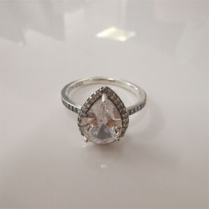Charm ALE S925 Radiant Teardrop Clear CZ With Bag Pandora Ring 