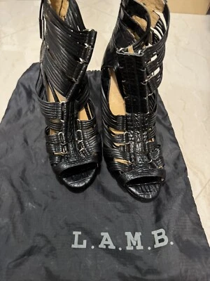 Mujer LAMB Talla 6 Negro Tacones Altos/Botas, Cuero, Envío Gratis. Foto 1 de 4