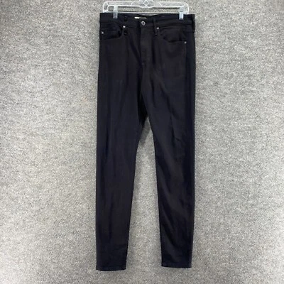 Pantalones de mezclilla AG Adriano Goldschmied para mujer 29 Plus negros ajustados oscuros tiro alto Foto 1 de 4