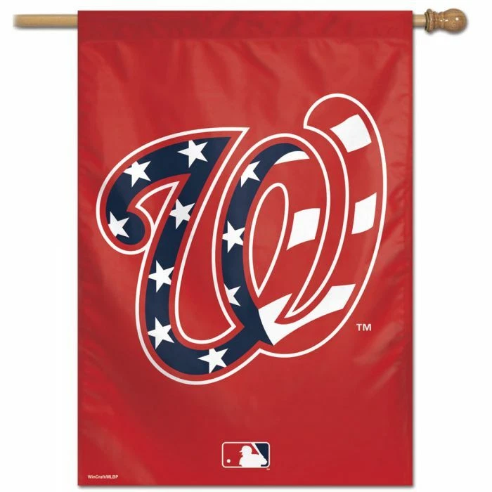 WASHINGTON NATIONALS 28"X40" HOUSE FLAG OR WALL BANNER MLB LICENSED - Image 1 of 1