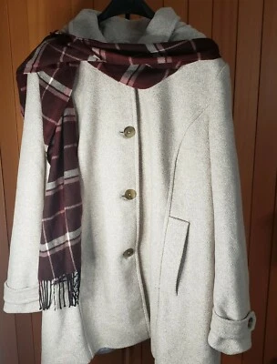 围巾外套 2Xl St John's Bay 燕麦大衣全新 MSRP 230 美元 — 第 1/4 张图片