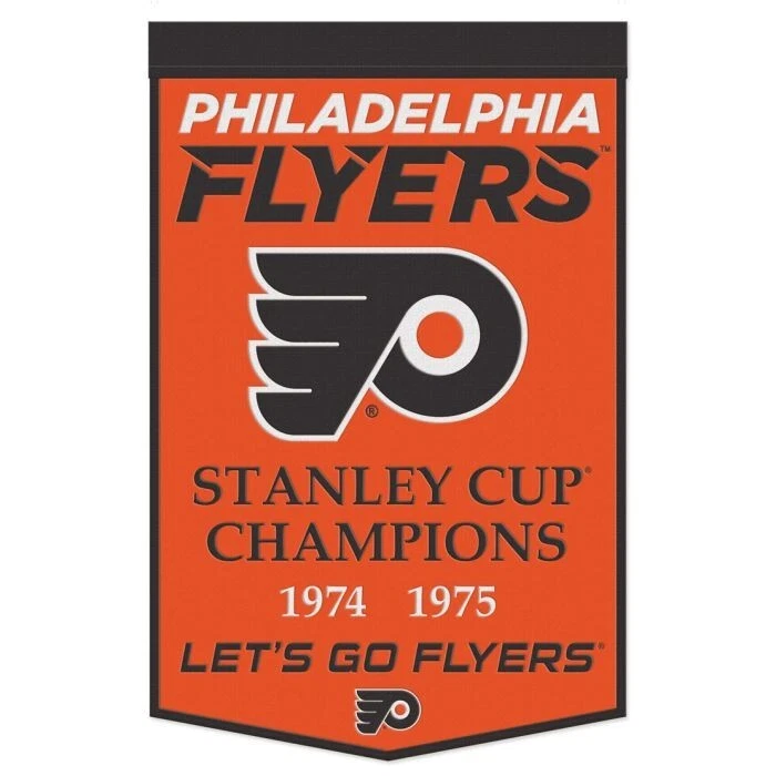 Philadelphia Flyers NHL 24" x 38" Embroidered Wool Stanley Cup Banner Wincraft - Image 1 of 1