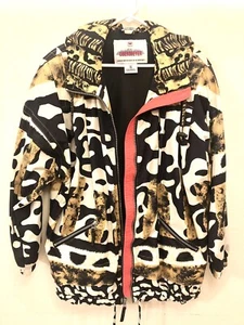 Obermeyer VTG Animal Print Rain Hooded Jacket WindBreaker Womens Size 8 Medium - Picture 1 of 12