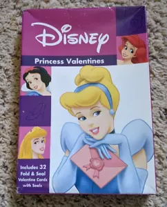 Disney Princess Valentines 32 Cards w/ Sticker Seals Unopened 2004 - Picture 1 of 6