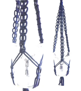 Plant hanger Macrame pot holder BLUE Wall planter Hanging basket Handmade - Picture 1 of 7