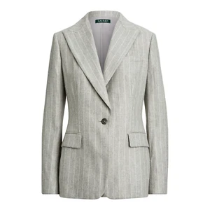 Chaqueta blazer Ralph Lauren PinStripe mezcla lana gris nueva con etiquetas 18 - Imagen 1 de 5