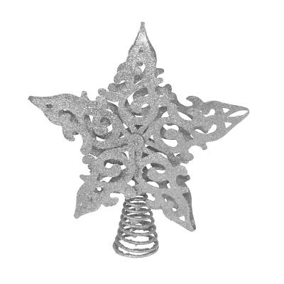 Decorazione Natalizia Per Albero Top 200Mm Stella Glitter Filigrana - Argento - Immagine 1 di 3
