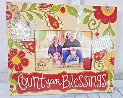 Marco de fotos Glory Haus cuenta tus bendiciones 12 x 10" tamaño de foto 4" NUEVO SELLADO Foto 1 de 4