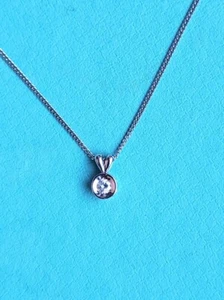 DESIGNER PLATINUM  DIAMOND PENDANT  NECKLACE 15.25" - Picture 1 of 10