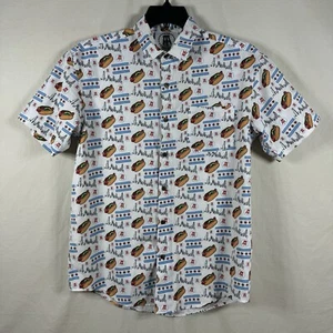 Tropical Bros X Barstool Sports Hot Dog AOP Hawaiian Shirt Men's M David Portnoy - Picture 1 of 9