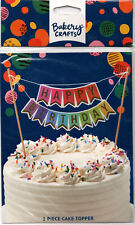 Bakery Crafts Happy Birthday Banner 1-Piece Cake Topper Decoration, Festive, Fun