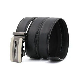 Cinturón de cuero para hombre con hebilla automática de trinquete por QHA Q5074 negro - Imagen 1 de 12