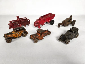 Lot of 6 six (Broken parts) Cast Iron Vehicles - AC Williams Hubley Dent Arcade - Picture 1 of 13