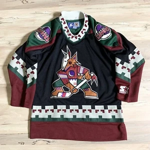 Camiseta deportiva de hockey vintage Starter Arizona Coyotes Kachina negra verde juvenil L/XL - Imagen 1 de 12