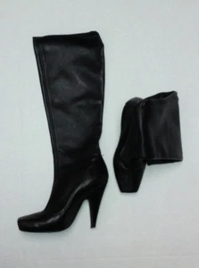 Alberta Ferretti Stretchable Faux Leather Black Boots US size 37 - Picture 1 of 4