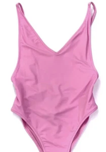 Top Shop Womens Pink One Piece Swimsuit Plunge VNeck Low Back Size 6 MSRP 38 - Picture 1 of 3