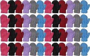120 PACK Kids Fuzzy Mittens, Warm Soft Mitten Toddlers Children, Bulk (Assorted) - Picture 1 of 7