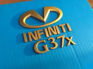 INFINITI G37x GOLD LETTERING EMBLEMS WITH LOGO - Picture 1 of 6