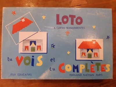 Ancien Jeu educatif LOTO à Cartes TRANSPARENTES, f. Nathan année 60/70 - Photo 1/4
