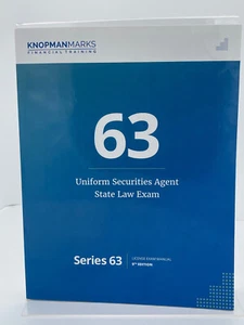 KnopmanMarks 9th Ed Uniform Securities Agent State Law Exam Series 63 Manual - Imagen 1 de 3