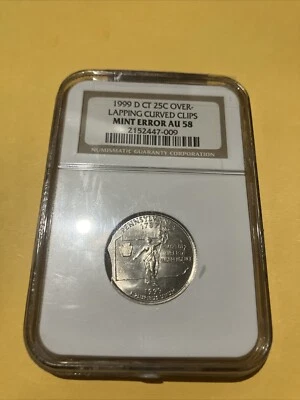 RARE Mint ERROR 25c Coin Overlapping Curved Clips Numismatic US Mint - Image 1 of 4