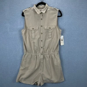 Denim & Supply Ralph Lauren Romper Large Safari Military ModalBlend Tan MSRP $98 - Afbeelding 1 van 14
