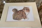 Tabby Cat Paper Cut Out Art Matted 9 X 12