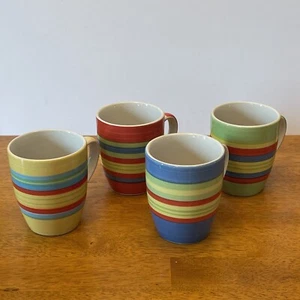 Brylanehome Santa Fe Hand-Painted Striped Stoneware coffee cup mug Set/5 - Picture 1 of 12