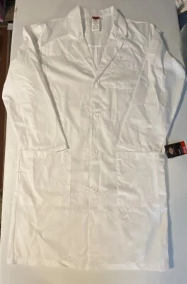 Dickies EDS Professional Men & Women Scrubs Lab Coats 40" 83403 White M - Image 1 of 4