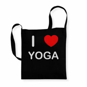 Yoga I Love wiederverwendbare Baumwolltasche mit langem Henkel - Bild 1 von 8