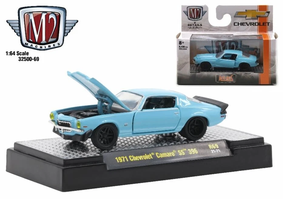 1:64 M2 Machines *AUTO-SHOWS 69* Baby Blue 1971 Chevrolet Camaro SS 396 NIP - Image 1 of 1
