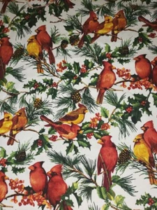 100% Cotton Holiday Christmas Rejoice Sentimental Studios Cardinal Fabric FQ - Picture 1 of 2