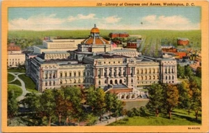 VTG Library of Congress & Annex Washington DC Color Linen Postcard Unused - Picture 1 of 2