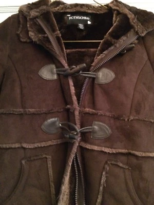 Девочка зимнее пальто Rothschild искусственного стриженный мех коричневый спортивное пальто, молнии, карманы - Изображение 1 из 4