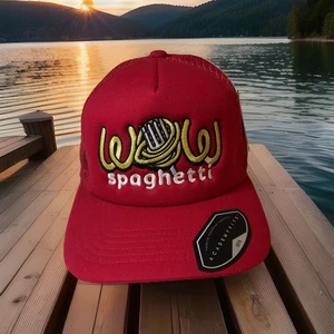WOW SPAGHETTI USA RESTAURANT RED TRUCKER STYLE SNAPBACK VERY NICE CAP/HAT. - Picture 1 of 14