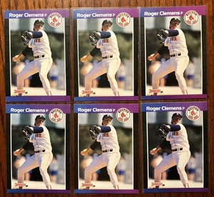 Lote de tarjetas de béisbol Donruss 1989 (6) #280 Roger Clemens Red Sox casi nuevo-como nuevo - Imagen 1 de 2